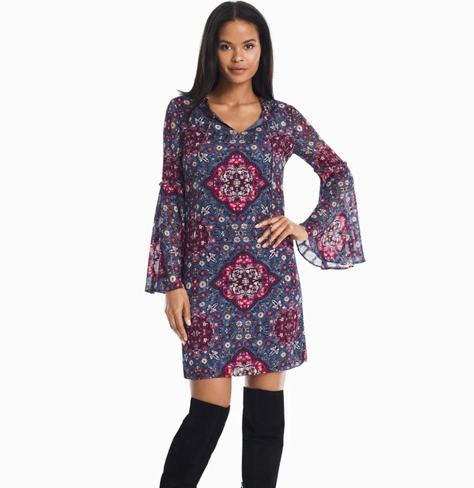 White House Black Market Medallion Print Dress